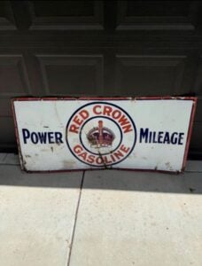 Red Crown Porcelain Sign