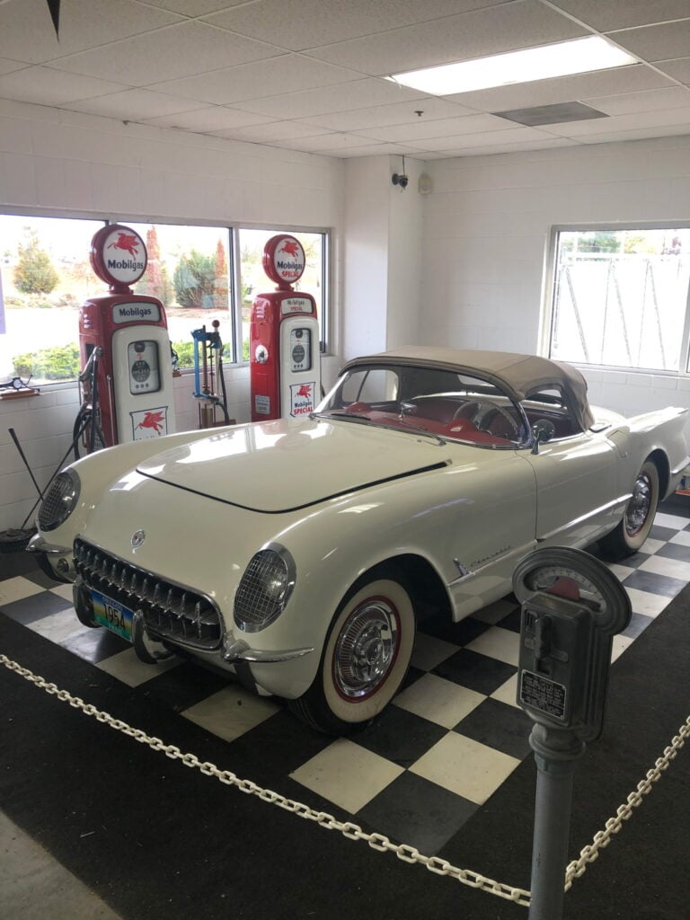1954 Chevrolet Corvette with Gas Pumps
